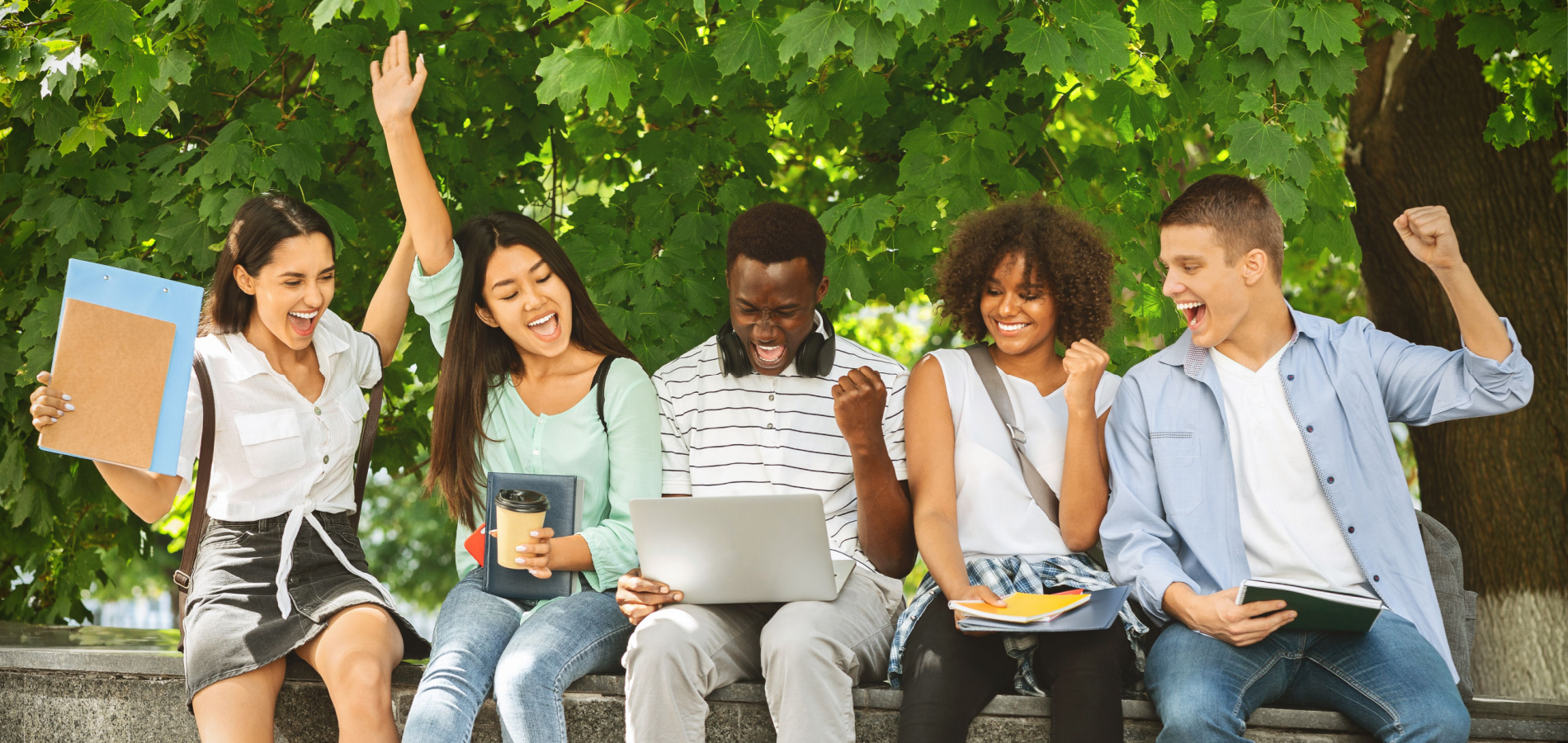 Students Celebrating Test Success